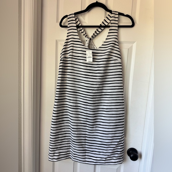 J. Crew Black and White Striped Mini Dress - Picture 1 of 7